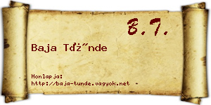 Baja Tünde névjegykártya