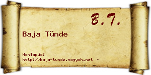 Baja Tünde névjegykártya